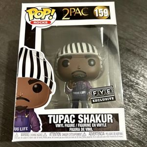 Funko Pop Rocks Tupac Shakur in overalls FYE Exclusive